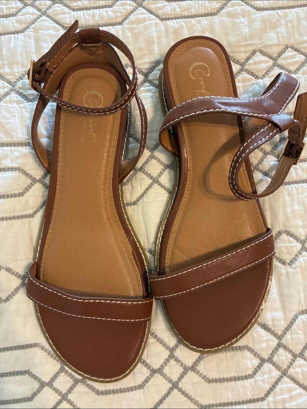 Cato Brown Open-Toe Ankle-Strap Sandals